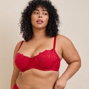 Torrid Curve Red Balconette Unlined Bra 42D NWT